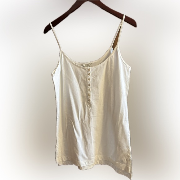 White/cream Jacob Connexion tank with shell buttons. - Picture 1 of 6